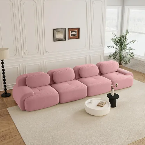 Miniatura 76 de Sofás modulares sin hueso de 152.8 pulgadas para sala de estar, sofá modular con diván en forma de L, cómodo asiento profundo tapizado de tela