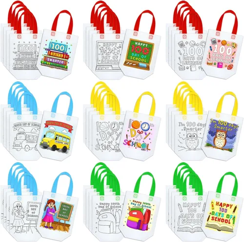 Kacctyen 45 bolsas de regalo reutilizables para colorear para fiestas artísticas, bolsas de pintura para niños, temática de cumpleaños, haz tu