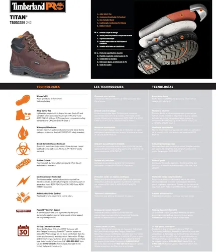 Miniatura 7 de Timberland PRO Botas impermeables Titan para mujer, *, 6 ancho