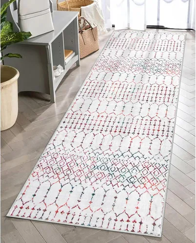 Miniatura 7 de Lahome Alfombras marroquíes para pasillos 2x8 Beige Alfombra de pasillo lavable antideslizante resistente a las manchas Alfombra de cocina