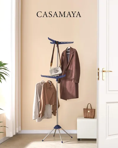 Miniatura 8 de CASAMAYA Tendedero de Ropa Plegable, 74.8 pulgadas, 2 Niveles, Tendedero de Lavandería con Riel Giratorio de Ropa para 54 Piezas de Ropa, Ahorro
