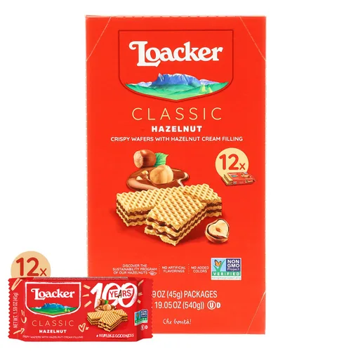 Miniatura 11 de Loacker Classic Wafers Mix - Galletas de obleas crujientes surtidas de primera calidad, paquete variado, avellana, chocolate, vainilla, chocolate