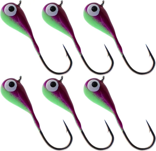 Miniatura 31 de Reaction Tackle Plantillas de pesca en hielo de tungsteno - Plantilla súper sensible en forma de lágrima para panfish, crappie, lucioperca, perca