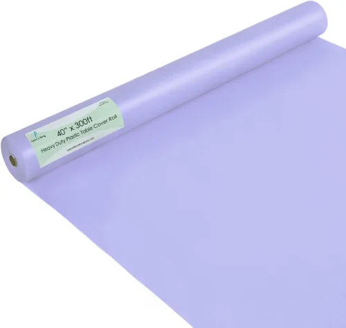 Miniatura 167 de Rollo de plástico para cubierta de mesa color verde manzana, 40 pulgadas x 100 pies, rollo de plástico resistente para cubierta de mesa de banquetes