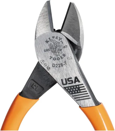 Miniatura 2 de Klein Tools Alicates D228-7, fabricados en EE. UU., Alicates de corte diagonal con diseño de alto apalancamiento, 7 pulgadas