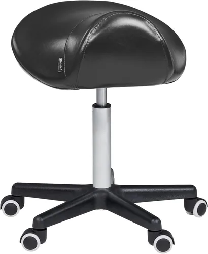 Miniatura 2 de Master Massage Taburete ergonómico – Silla giratoria hidráulica con ruedas para salón, clínica, tatuaje, dentista, spa, taller y oficina, color negro