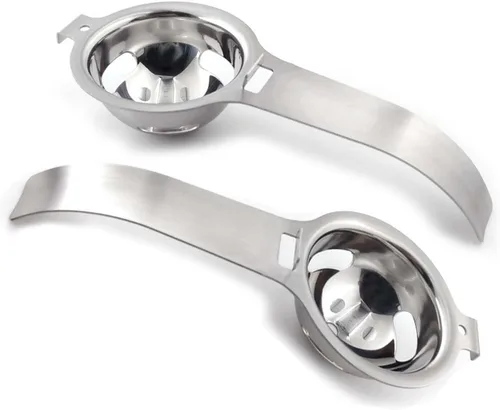 Lexenic Separador de huevos de acero inoxidable, paquete de 2, accesorio de cocina prémium para cocinar y hornear de precisión, yema de huevo de