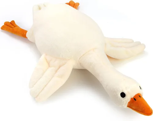 Peluche de Ganso de 30 Pulgadas con Peso Juguete de Felpa de 3.2 Libras Cisne Blanco Almohada Suave de Felpa para Dormir Juguetes de Animales de
