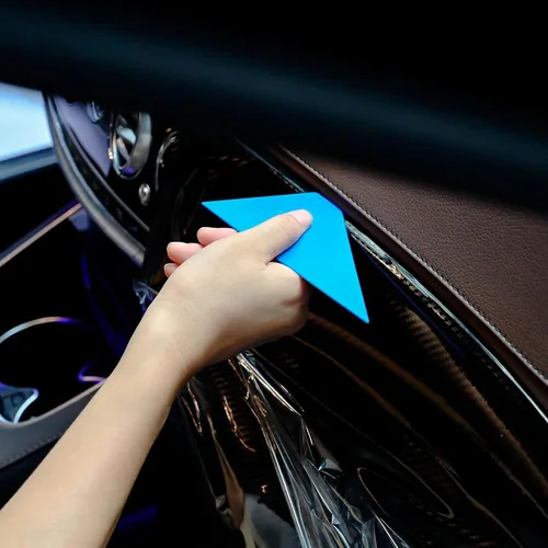 Miniatura 3 de FOSHIO 3 en 1 Pequeña escobilla de goma para tintar ventanas, herramienta triangular de vinilo para envolver automóviles, para envolver, alisar