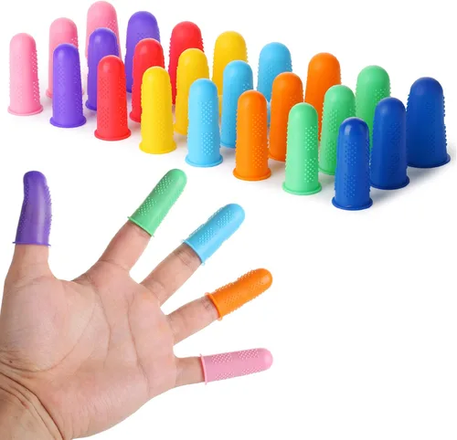 Miniatura 11 de Mr. Pen - Protectores de dedos para pistola de pegamento caliente, 24 piezas, tonos negros y blancos, protectores de dedos de silicona, puntas