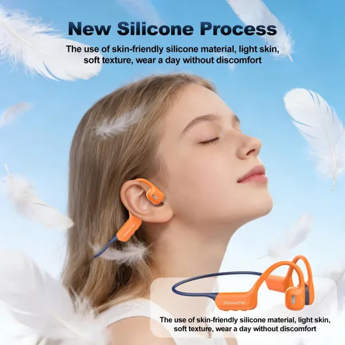 Miniatura 4 de Auriculares de natación de conducción ósea, auriculares subacuáticos impermeables IP68, Bluetooth 6.0 y MP3 con tarjeta de memoria de 32 GB, Naranja
