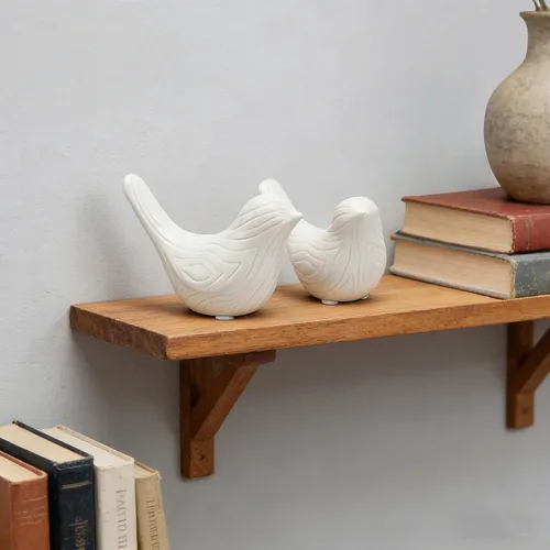Miniatura 6 de FANTESTICRYAN Juego de 2 pequeñas estatuas de pájaros de cerámica, decoración del hogar, esculturas de animales de estilo moderno, adornos