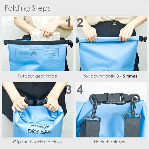 Miniatura 4 de YUMQUA Bolsas secas impermeables 5L/10L/20L/30L/40L para mujeres y hombres, bolsa seca flotante enrollable bolsa de almacenamiento impermeable