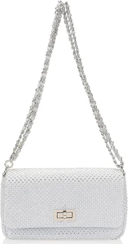 Miniatura 2 de Dexmay - Bolso clásico de cristal con solapa para fiesta, bolso de mano con diamantes de imitación
