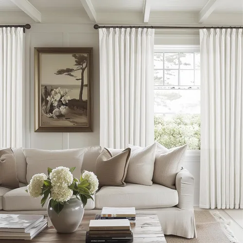 Miniatura 110 de Cortinas de lino natural con pliegues fruncidos de 120 pulgadas de largo para sala de estar, cortinas plisadas con ganchos y lengüeta trasera