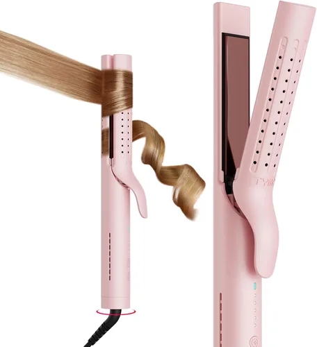 Miniatura 8 de TYMO Airflow 2.0 - Plancha rizadora de pelo 2 en 1, rizador de pelo 2 en 1, varita rizadora de 1.25 pulgadas para cabello largo y corto, doble Negro