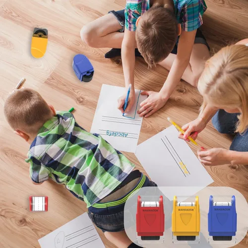Miniatura 7 de Sellos de líneas de escritura a mano, rodillo de línea autoentintada, sellos rodantes, herramienta de práctica de escritura a mano para profesores