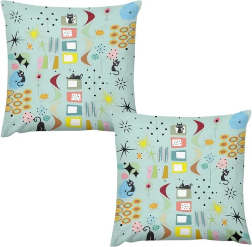Miniatura 27 de Juego de 2 fundas de almohada florales retro de los años 70, Groovy Funky Hippie Flor Naranja Estética Boho Fundas de Almohada de 16 x 16 pulgadas