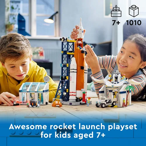 Miniatura 2 de LEGO City Rocket Launch Center - Juego de juguetes de construcción 60351, juguete espacial inspirado en la NASA con cohete, torre de lanzamiento