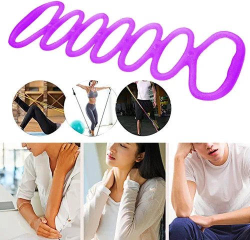 Miniatura 4 de Saycker Banda de ejercicio de resistencia y estiramiento de 7 anillos para fitness en casa, entrenamiento central, terapia física (rosa)