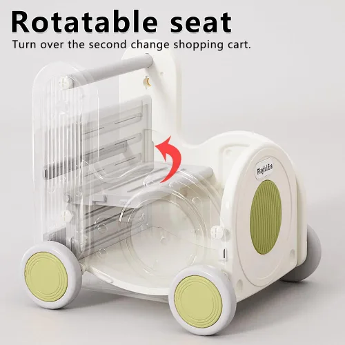 Miniatura 3 de Caja de juguetes de tren para niños, carrito para niños pequeños de 1 a 3 años con ruedas, cordón y asa para montar, caminar, remolcar y almacenar.