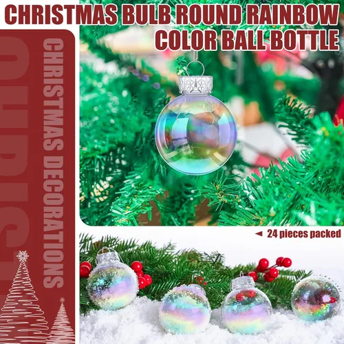 Miniatura 7 de Funtery 24 adornos de plástico transparente para manualidades, adornos iridiscentes, decoración de bolas, caldero de burbujas de 2.5 pulgadas
