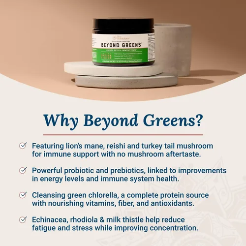 Miniatura 4 de Live Conscious Beyond Greens - Superalimento concentrado en polvo, sabor matcha con clorella, equinácea, probióticos para apoyo inmunológico