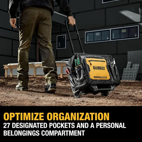 Miniatura 3 de DEWALT Bolsa de almacenamiento de herramientas rodantes de 18 pulgadas con 27 bolsillos (DWST560107)