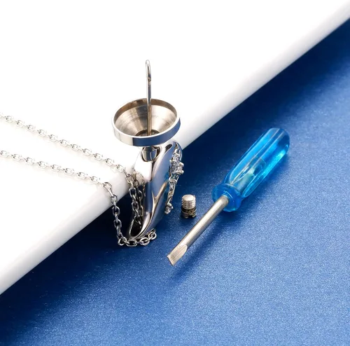 Miniatura 5 de Collar de urna de lágrima de plata de ley 925 para cenizas, árbol genealógico, recuerdo, cremación, joyería conmemorativa para mujeres, Plata