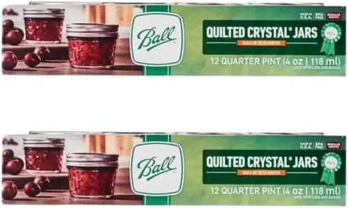 Miniatura 7 de Ball Frascos de Gelatina de Cristal Acolchado de Boca Ancha con Tapas y Bandas, Usados para Enlatado, Encurtido, Jugo, Mermelada, Gelatina