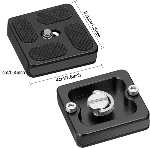 Miniatura 2 de Frienda 2 piezas de placa de liberación rápida de metal con rosca de cámara de 1/4''-20, placa de montaje para trípode, se adapta a estándar