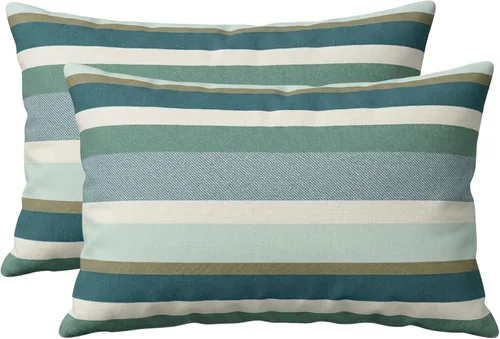 Miniatura 119 de RSH DECOR: Sunbrella - Juego de 4 almohadas lumbares, 20 x 12 pulgadas, tela de rendimiento resistente al agua y a la decoloración, fundas