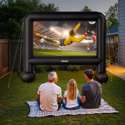Miniatura 8 de VEVOR Pantalla de película inflable de 16 pies para exteriores, pantalla de proyector inflable con bolsa de almacenamiento portátil, proyección