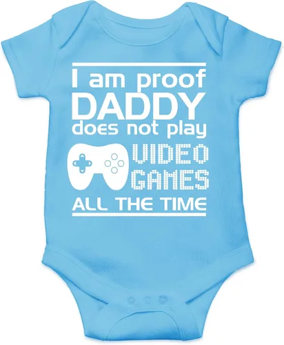 Miniatura 24 de CBTwear Proof Daddy Does Not Play Video Games All the Time – Ropa de bebé – Divertido body para recién nacido para niños y niñas