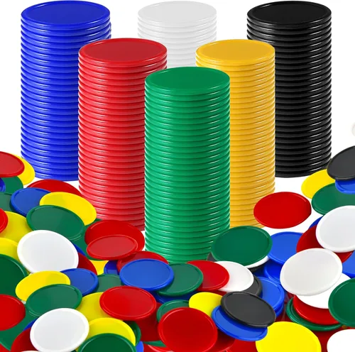 Miniatura 8 de Coopay 600 fichas de póquer de plástico para contadores de aprendizaje, discos de conteo de fichas de bingo, marcadores para práctica de matemáticas