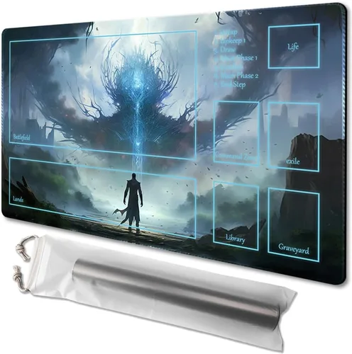 Miniatura 34 de Tapete de juego MTG tamaño 24x14 pulgadas, bolsas de almacenamiento gratuitas, respaldo antideslizante, impresión, ideal para entusiastas