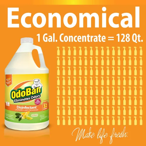 Miniatura 5 de OdoBan Desinfectante y eliminador de olores listo para usar, fabricado en los Estados Unidos, aroma cítrico, juego de 2, spray de 32 onzas