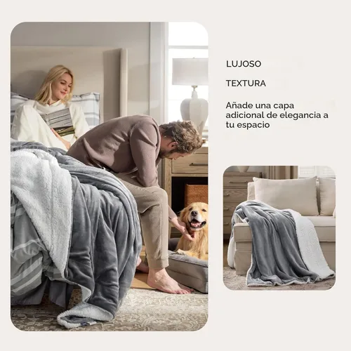 Miniatura 5 de Bedsure GentleSoft - Manta de forro polar Sherpa para sofá, manta de Navidad gruesa y cálida para invierno, manta de felpa suave y esponjosa como