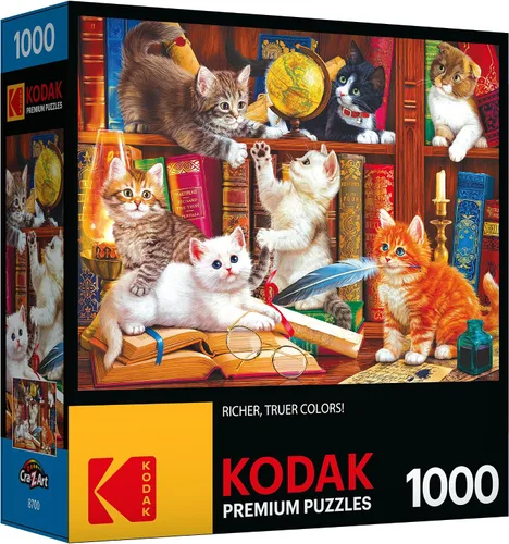 RoseArt - Kodak Premium - Library Mischief - Rompecabezas de 1000 piezas para adultos