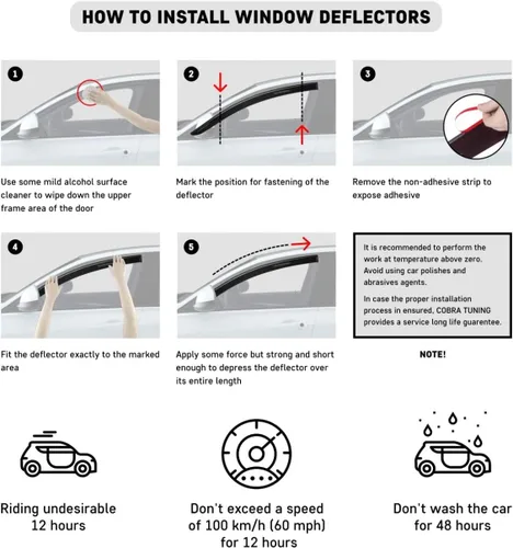 Miniatura 9 de Accesorios Chevy Equinox 2025-2026 – Viseras de ventana (no EV), protectores de ventilación / lluvia con cinta de canal exterior, policarbonato