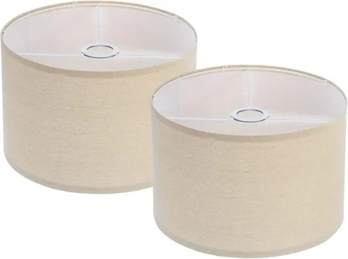 Miniatura 9 de PATIKIL Pantallas de lámpara de tambor, 12 x 12 x 8 pulgadas, pantalla de lino de fácil montaje para lámparas de mesa, lámparas de pie, luces Gris