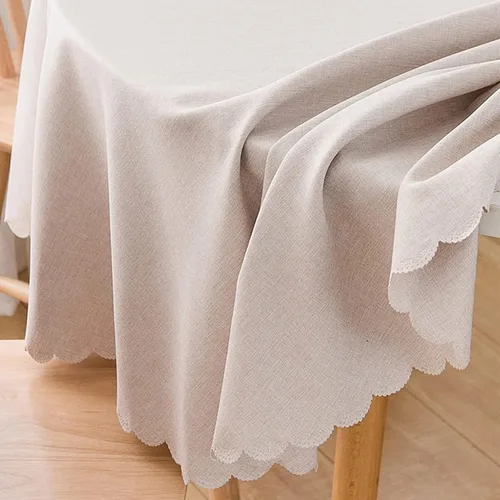 Miniatura 2 de Jeloris Mantel redondo impermeable a prueba de derrames, resistente a las manchas, sin arrugas, lavable, mantel decorativo de tela para cocina, Beige