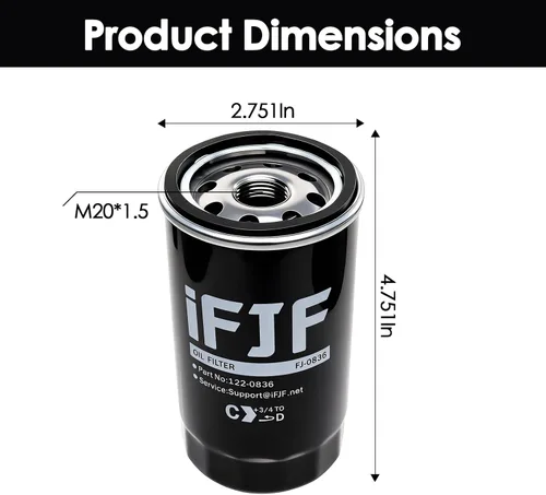 Miniatura 3 de iFJF 122-0836 Filtro de aceite de repuesto para RV QG 5500/7000 Serie HGJAA HGJAB HGJAC de giro que reemplaza 01220836 B7238 PH2875 PH10027