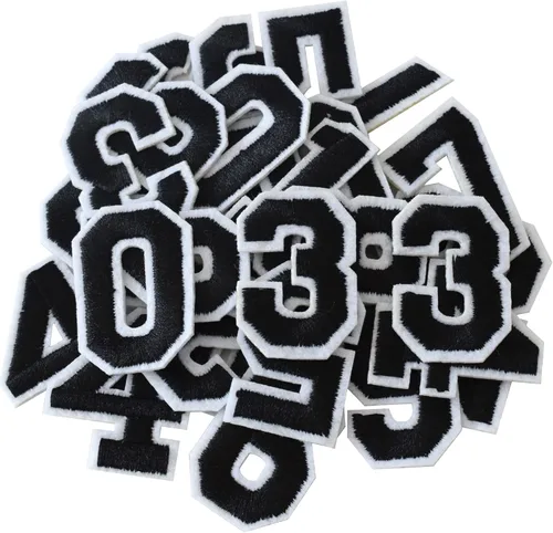 Miniatura 39 de GYGYL - 72 parches de letras y números para planchar, parches de letras blancas del alfabeto bordado de la A a la Z, apliques de números del 0 al 9