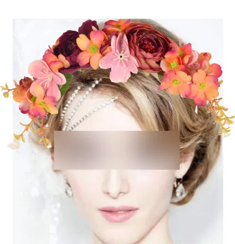 Miniatura 5 de MEANT2TOBE Tiara de flores rosas naranjas, juego de banda y pin para papá, regalo de maternidad para mamá y él, decoración de baby shower
