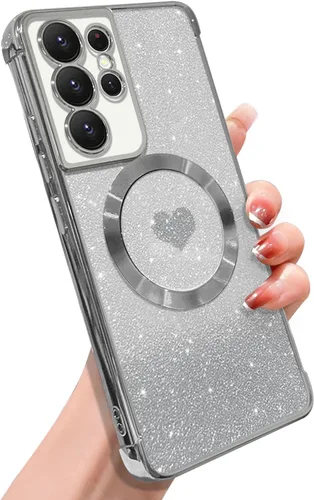 Miniatura 31 de ZONRW Funda magnética para Samsung Galaxy S22 Plus, para mujeres y niñas, chapado de lujo suave, con purpurina degradada, lindo corazón, compatible