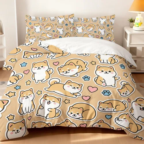 Miniatura 9 de Cute Bear Duvet Cover Set Twin, 3 Pieces Soft Neutral Bedding Calming Cozy Comforter Cover Set Minimal Kawaii Bedroom Decor Microfiber for Relaxing