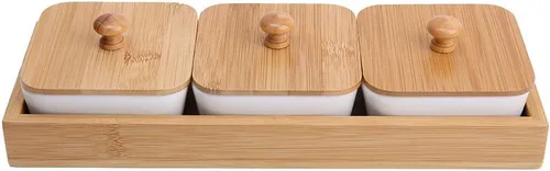 Miniatura 9 de TOPINCN Plato de cerámica para servir, plato rectangular con cubierta de bandeja, plato de postre para fiestas, aperitivos y cenas