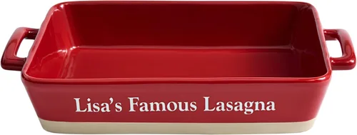 Miniatura 6 de Let's Make Memories Plato para hornear personalizado – Cazuela rectangular para hornear – Plato de horno de gres Kickasserole – Día de la Madre