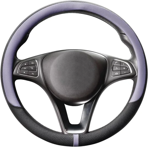 Miniatura 9 de COFIT Funda transpirable para volante de automóvil de 15 pulgadas, protector de cuero universal antideslizante para volante de automóvil, accesorios